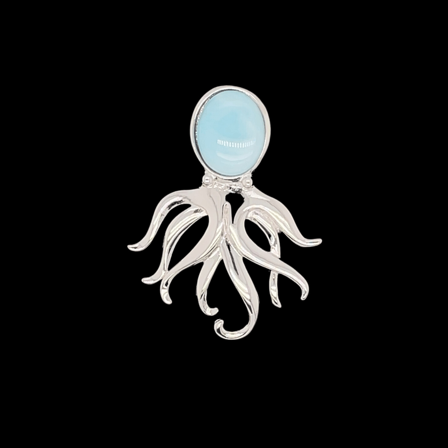 Larimar Octopus Pendant