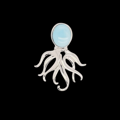 Larimar Octopus Pendant