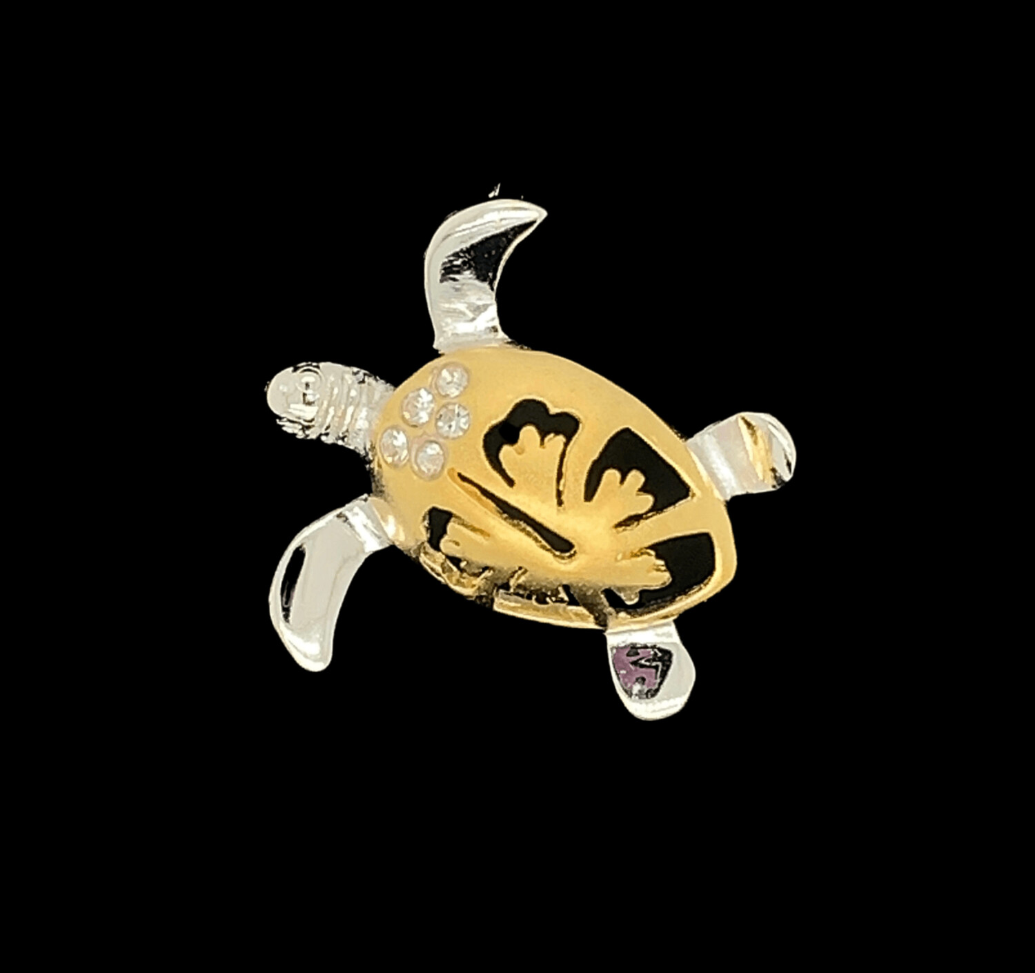 Cubic Zirconia Turtle Pendant