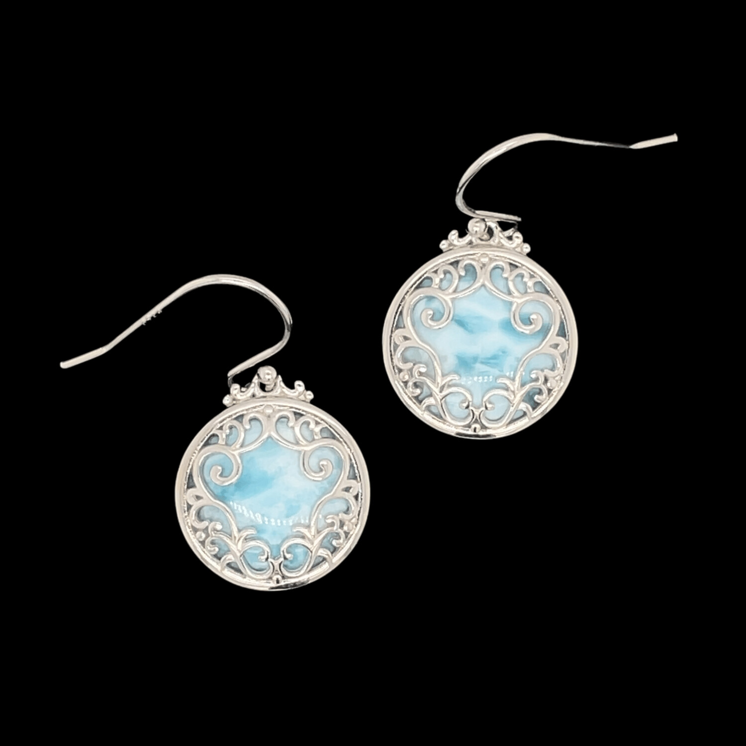 Larimar Filigree Earrings