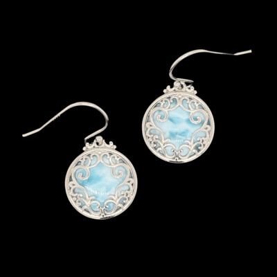 Larimar Filigree Earrings
