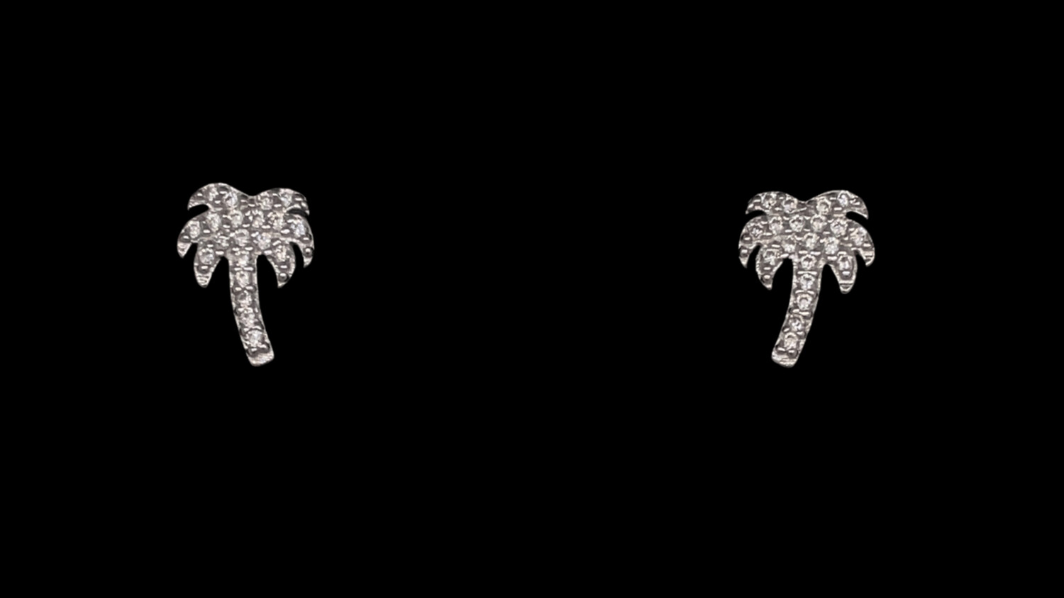 Cubic Zirconia Palm Tree Earrings
