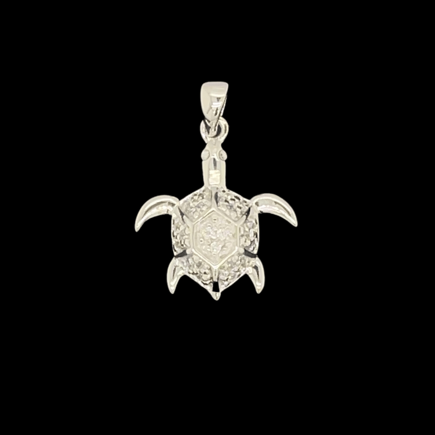 Cubic Zirconia Turtle Pendant