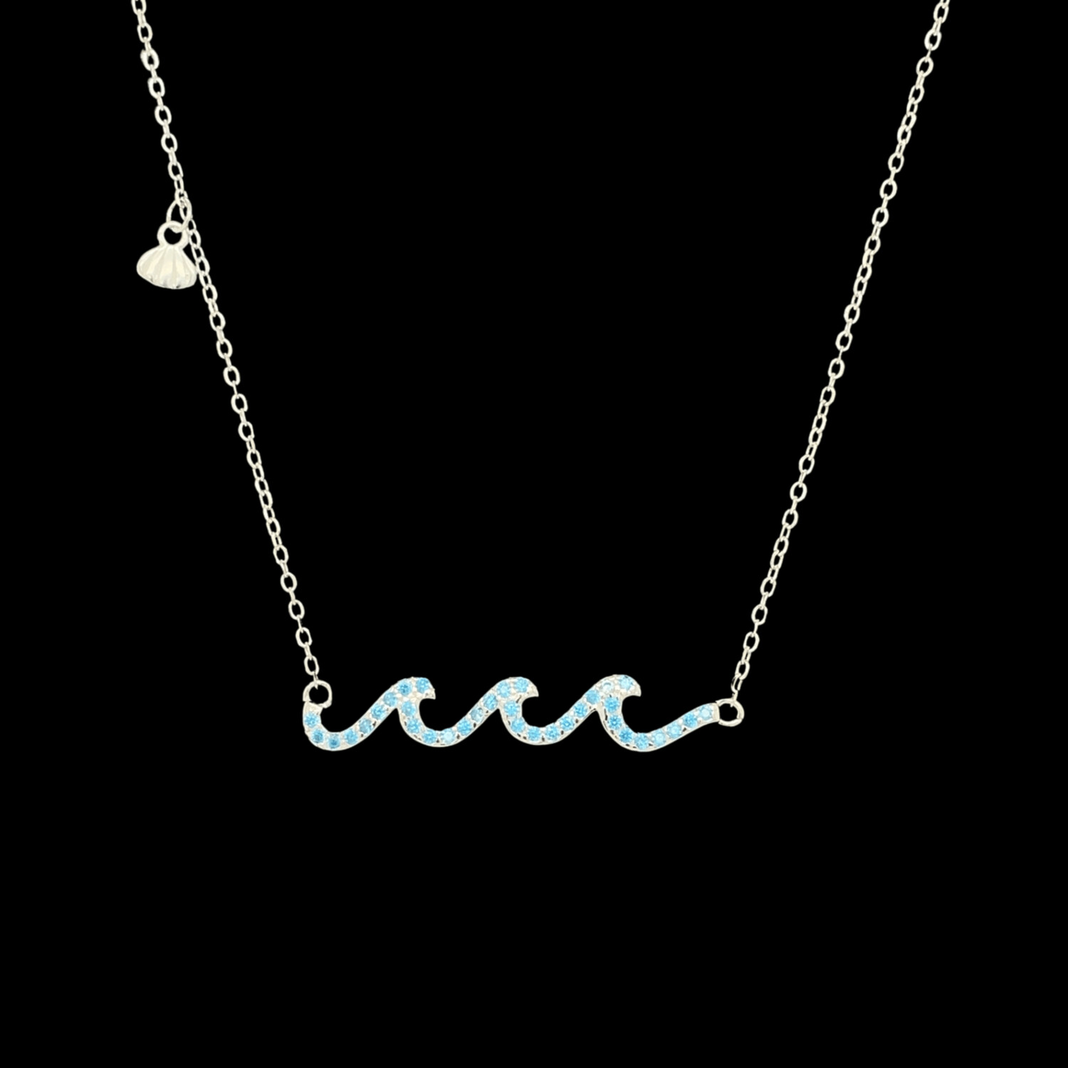 Blue Topaz Wave Necklace