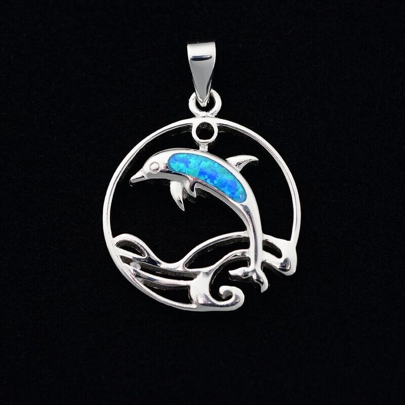 Opal Dolphin Pendant