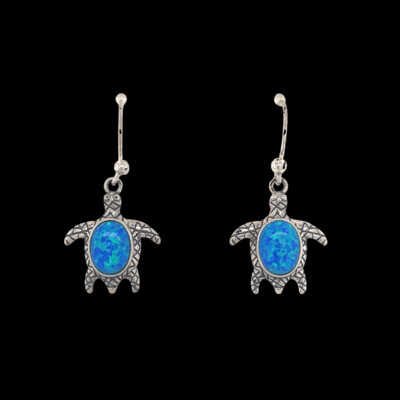 Opal Turtle Earrings