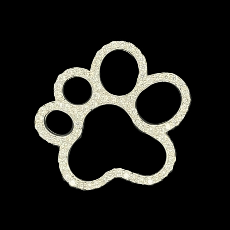 Cubic Zirconia Paw Print Pendant