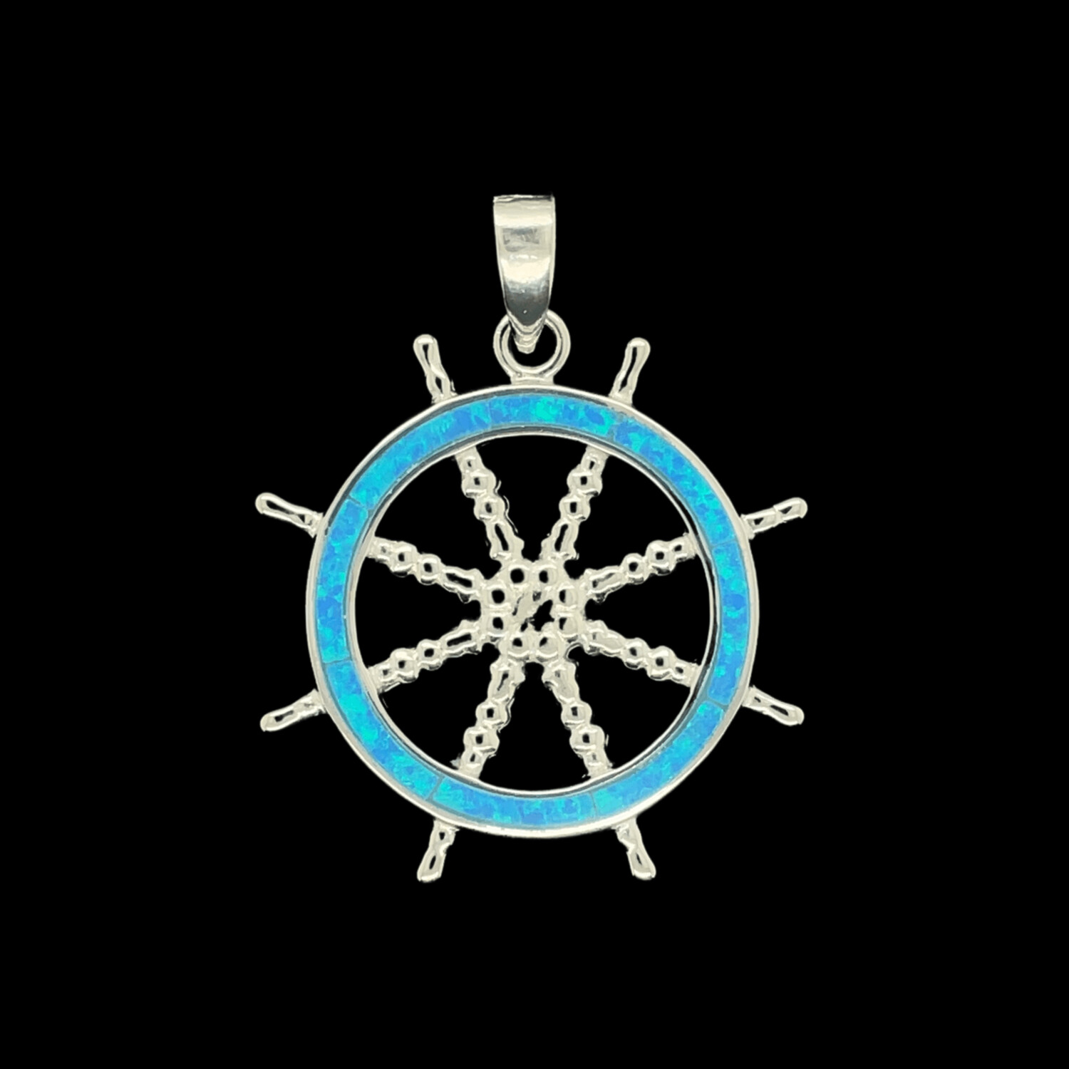 Opal Ship's Wheel Pendant
