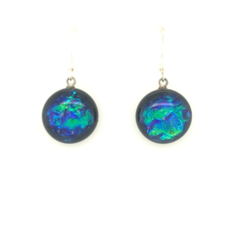 Dichroic Glass Dangle Earrings