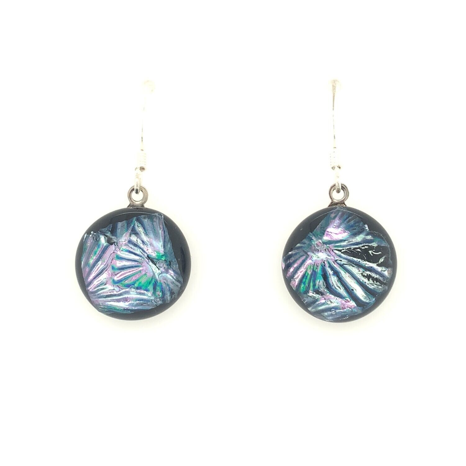 Dichroic Glass Dangle Earrings