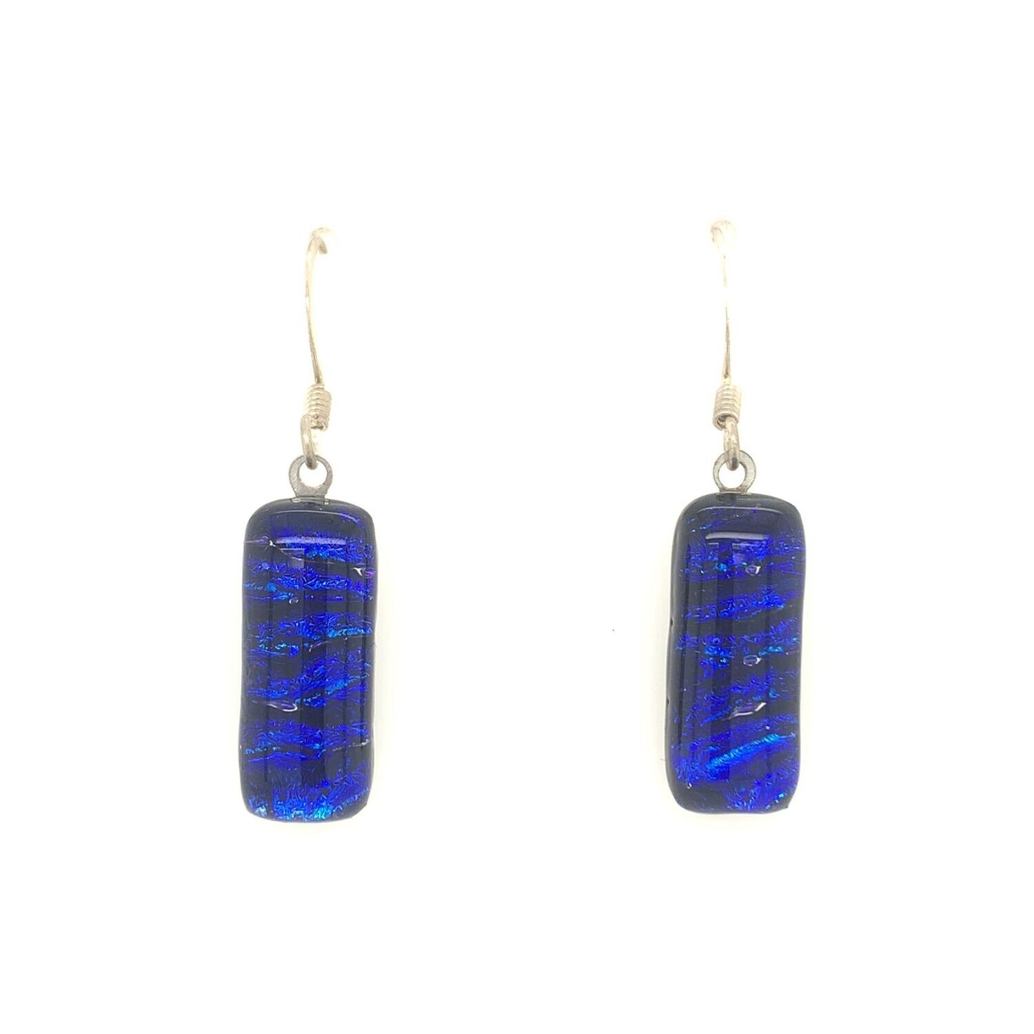 Dichroic Glass Dangle Earrings