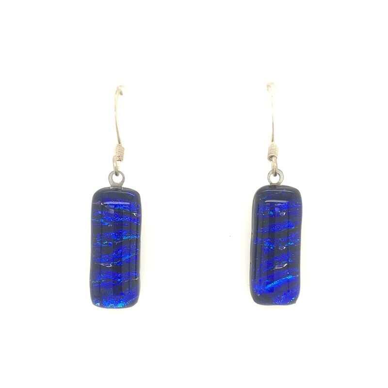Dichroic Glass Dangle Earrings