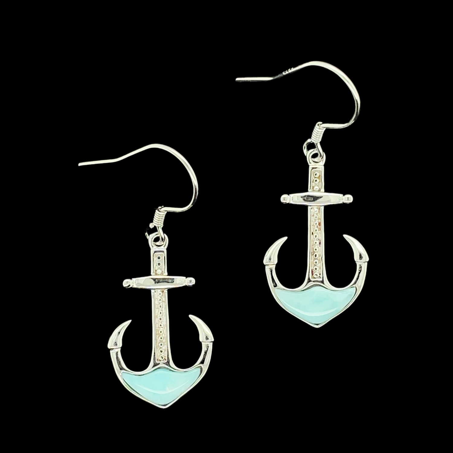 Larimar Anchor Earrings