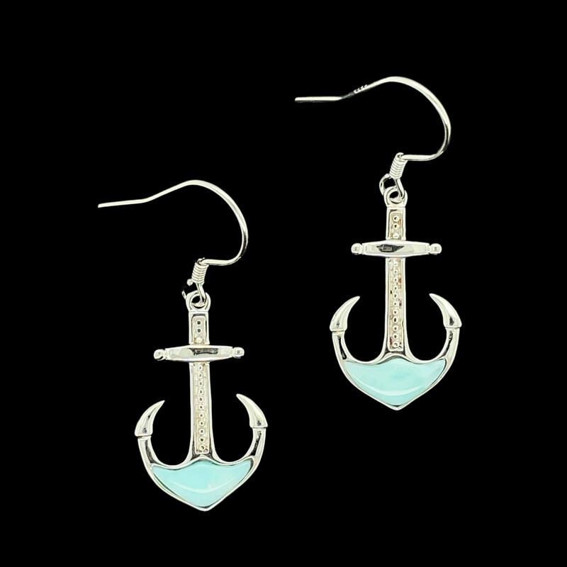 Larimar Anchor Earrings