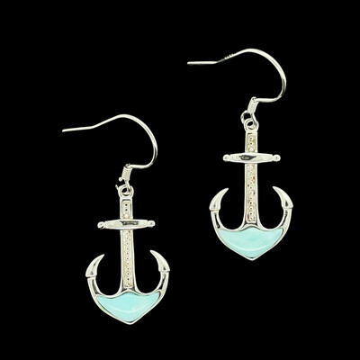 Larimar Anchor Earrings