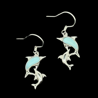 Larimar Dolphin Earrings