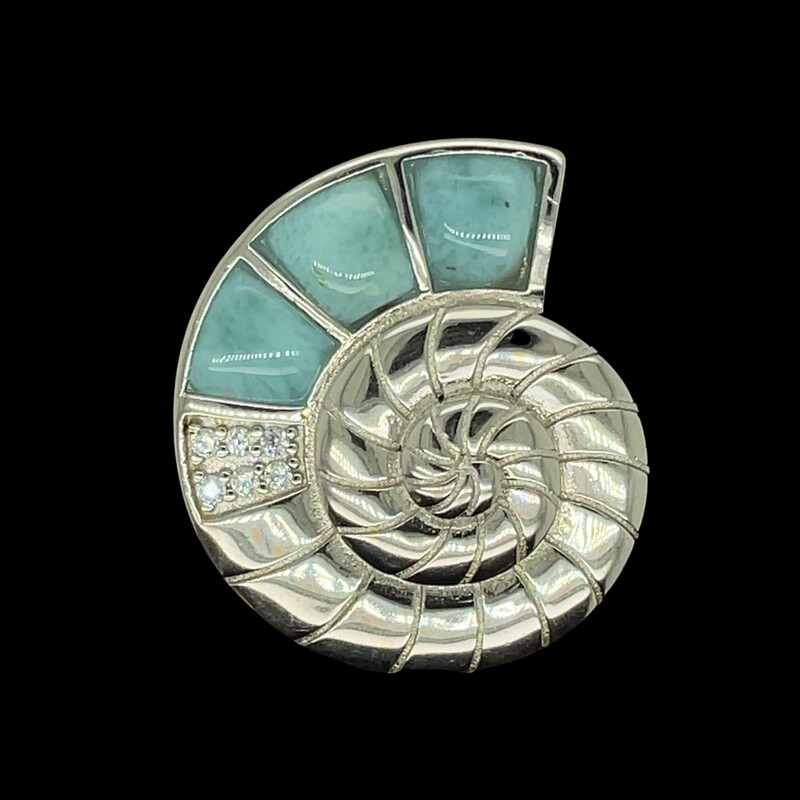 Larimar Shell Pendant