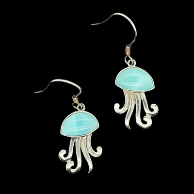 Larimar Jellyfish Earrings