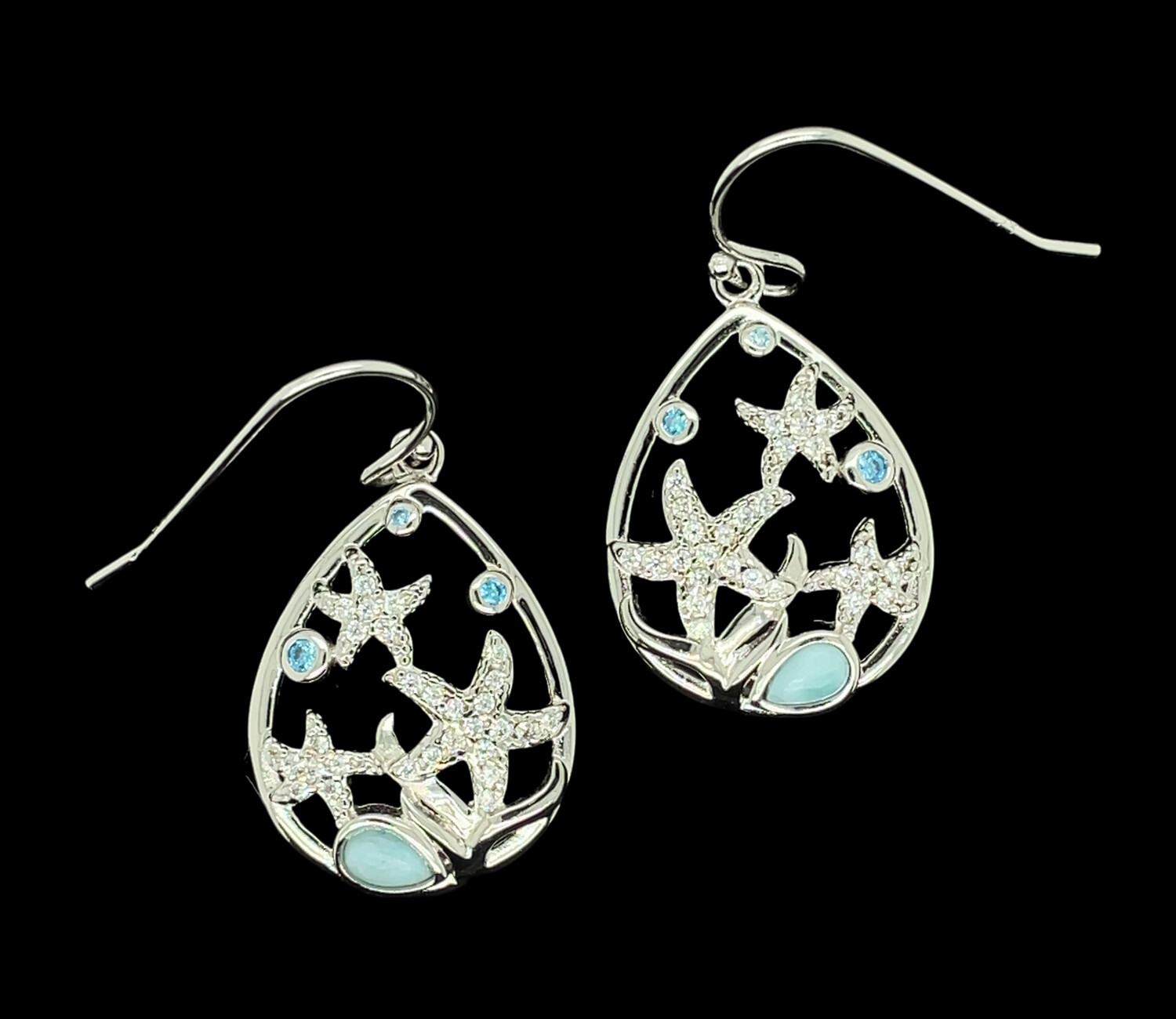 Larimar Starfish Earrings