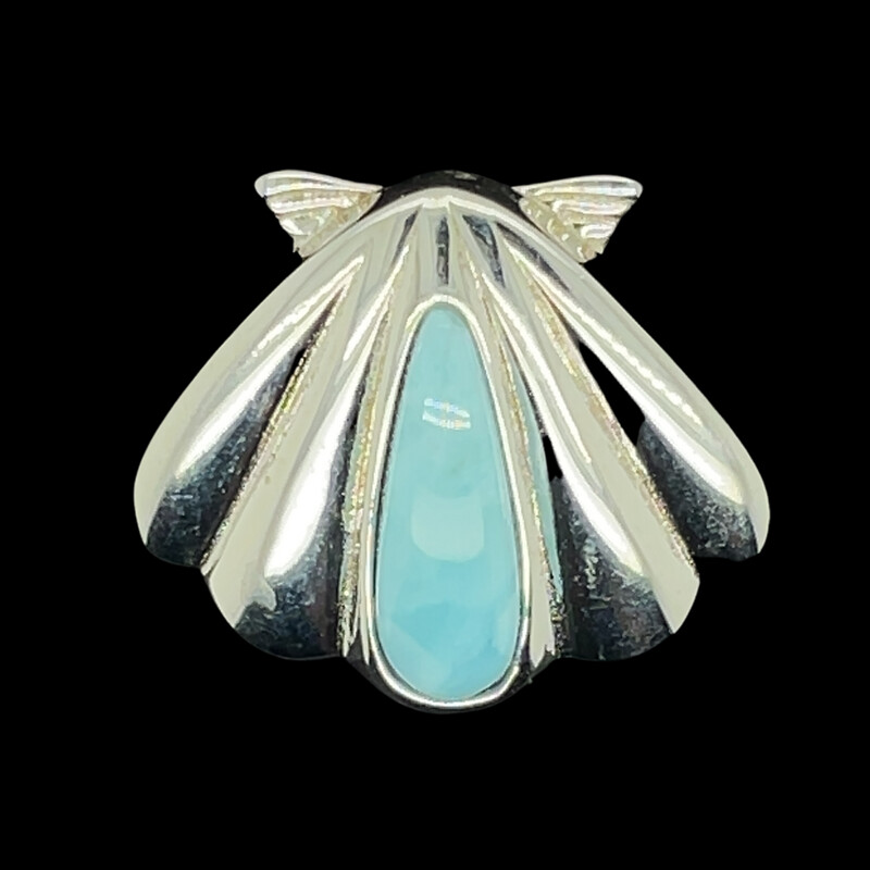 Larimar Shell Pendant