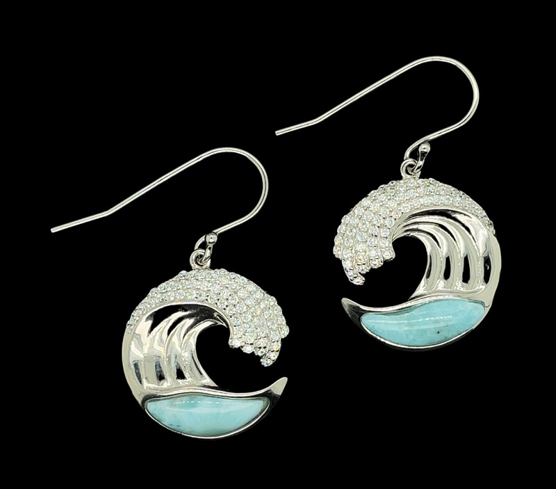 Larimar Wave Earrings