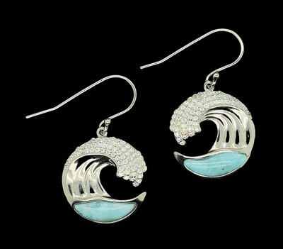 Larimar Wave Earrings