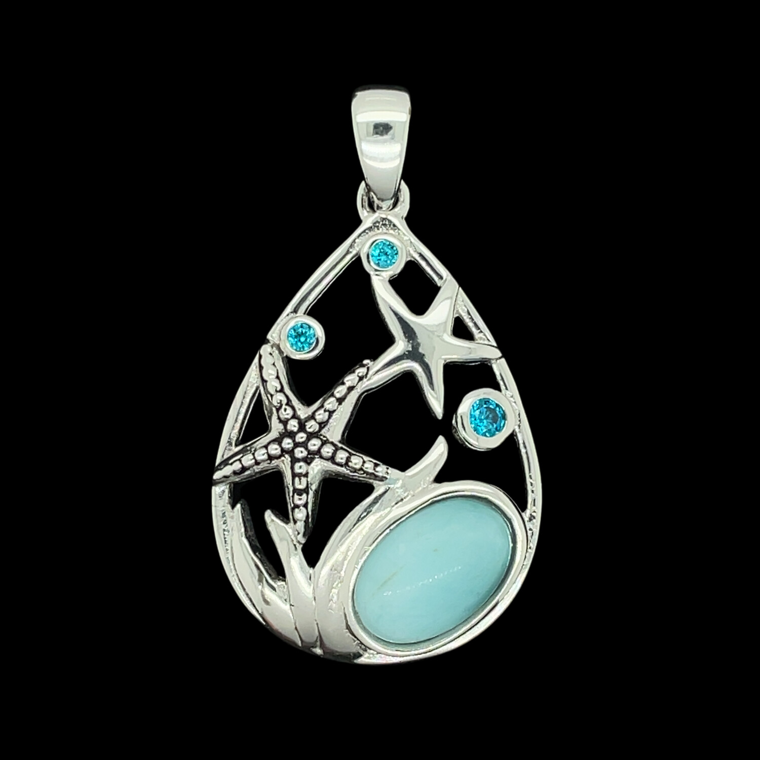 Larimar Starfish Pendant