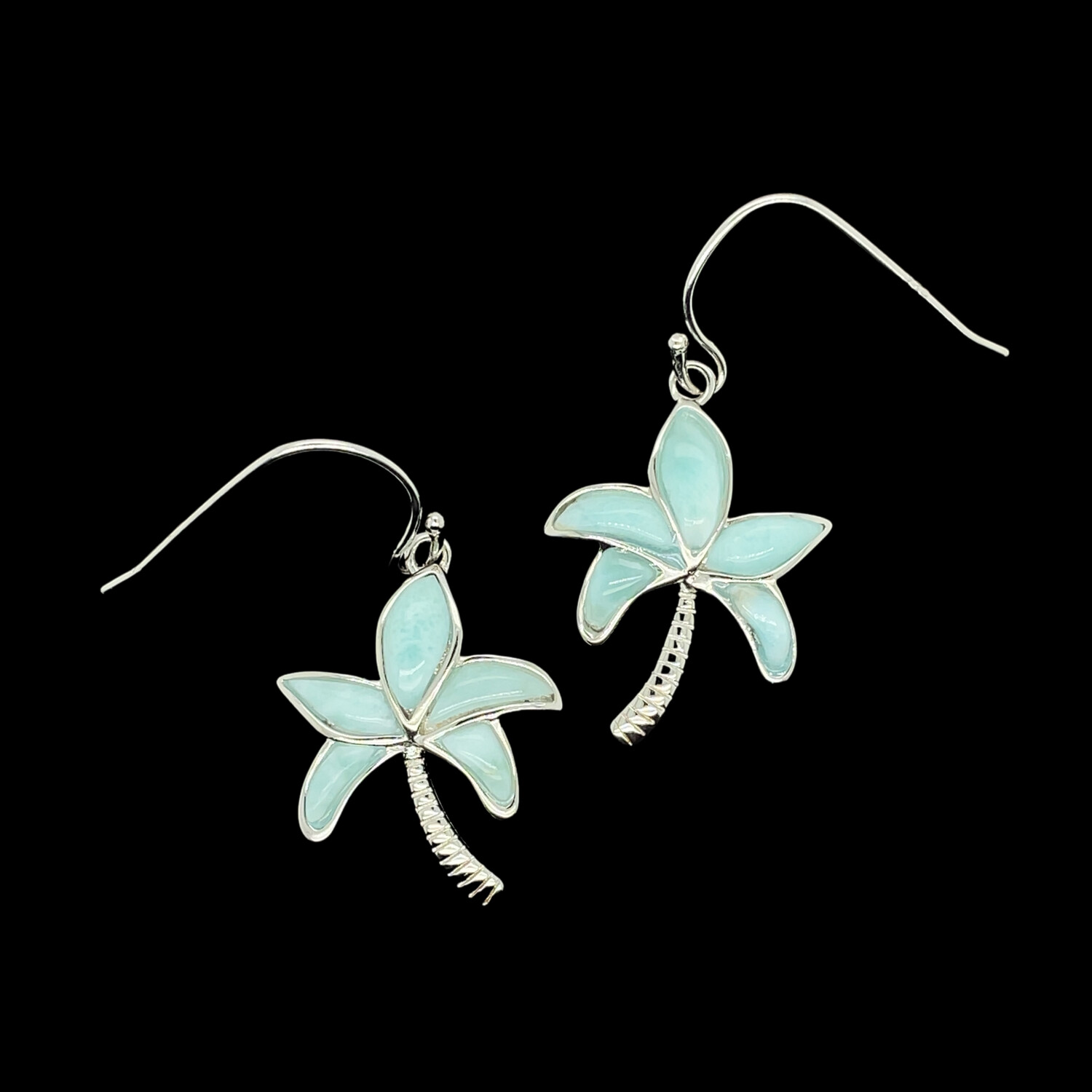 Larimar Palm Tree Earrings