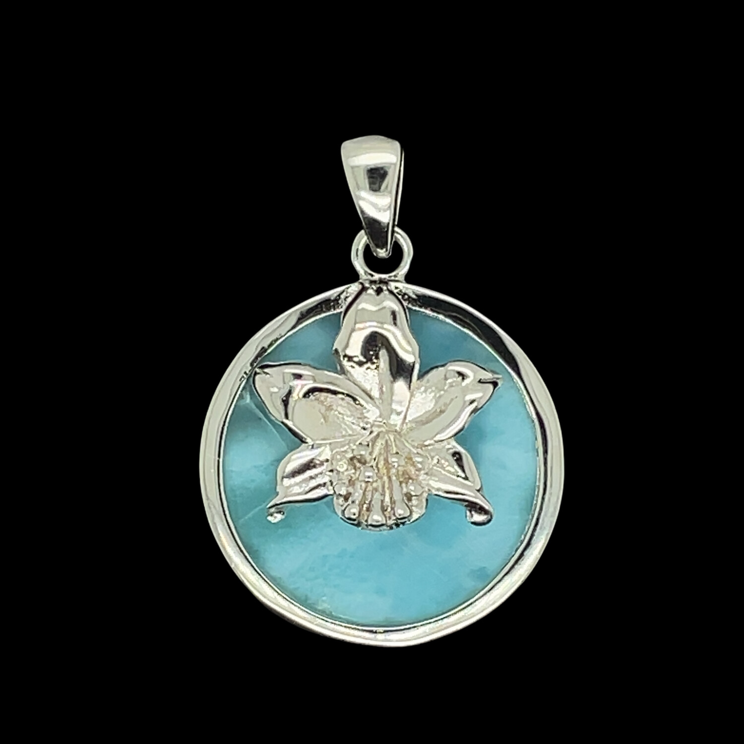 Larimar Flower Pendant