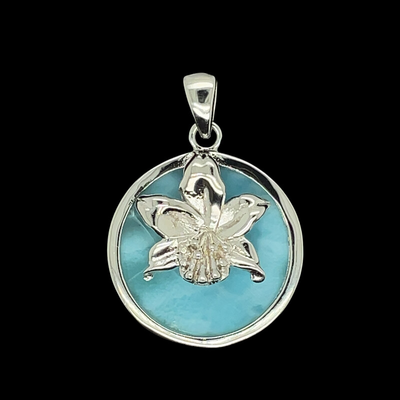 Larimar Flower Pendant