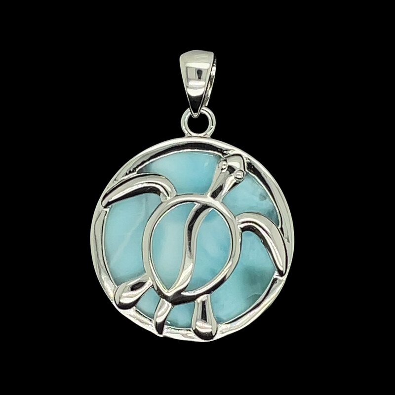 Larimar Turtle Pendant