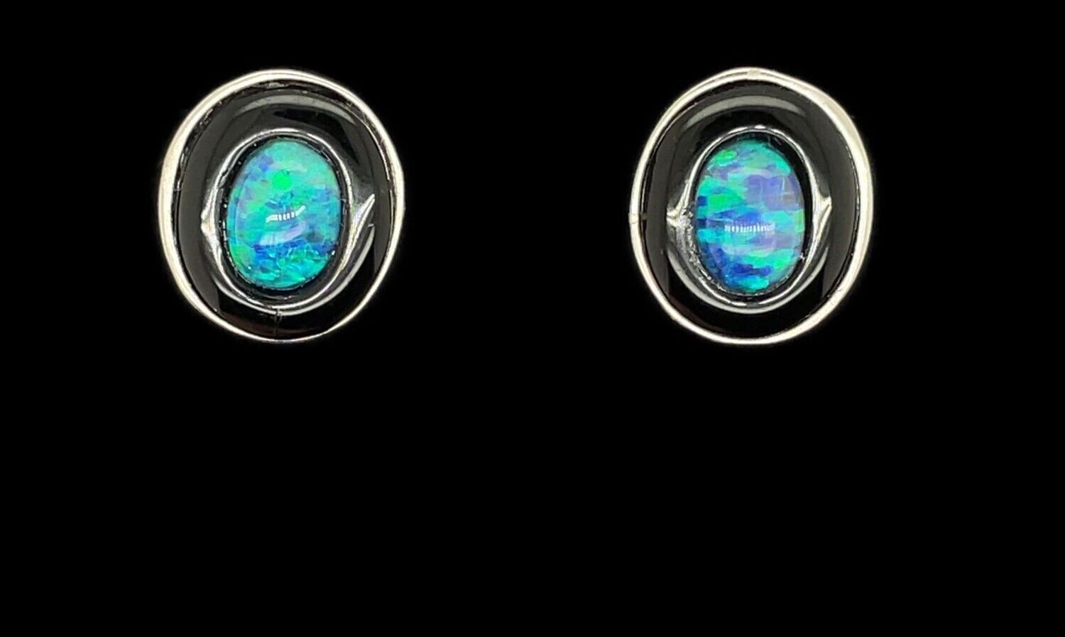 Opal & Onyx Earrings