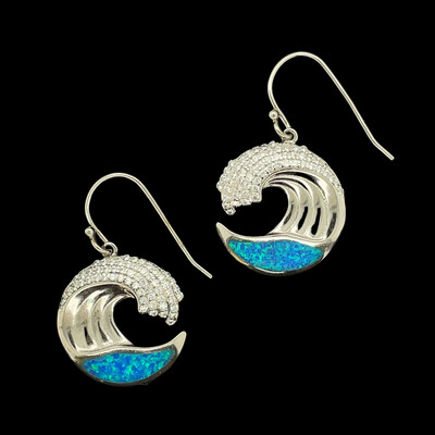 Opal Wave Earrings