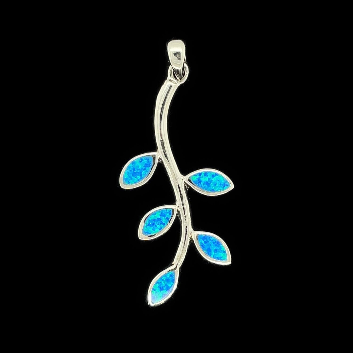 Opal Leaf Pendant