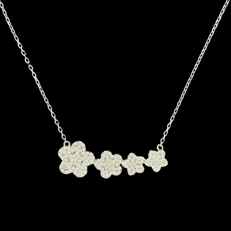 Cubic Zirconia Flower Necklace