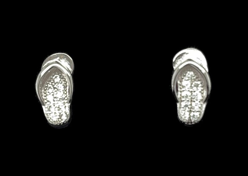 Cubic Zirconia Flip Flop Earrings