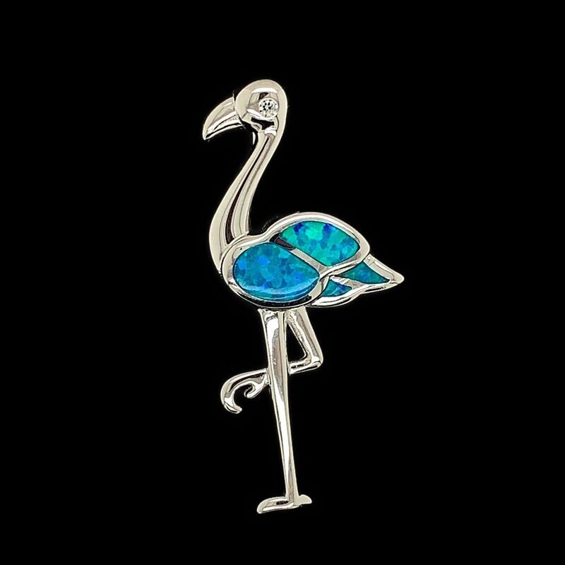 Opal Flamingo Pendant