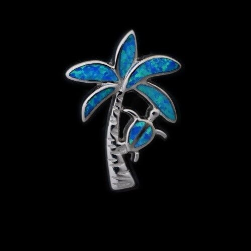 Opal Palm Tree with Turtle Pendant