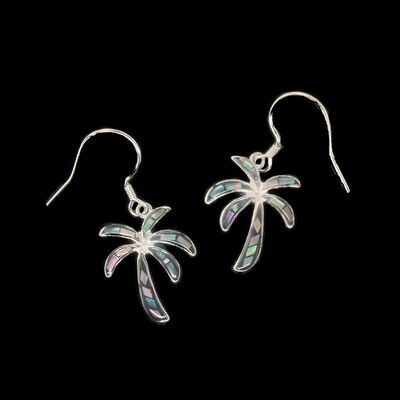Abalone & Sterling Silver Palm Tree Earrings