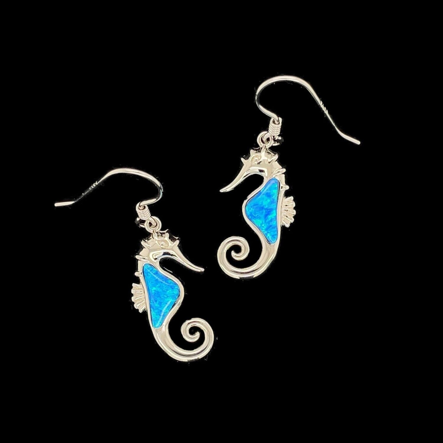Opal Seahorse Earrings