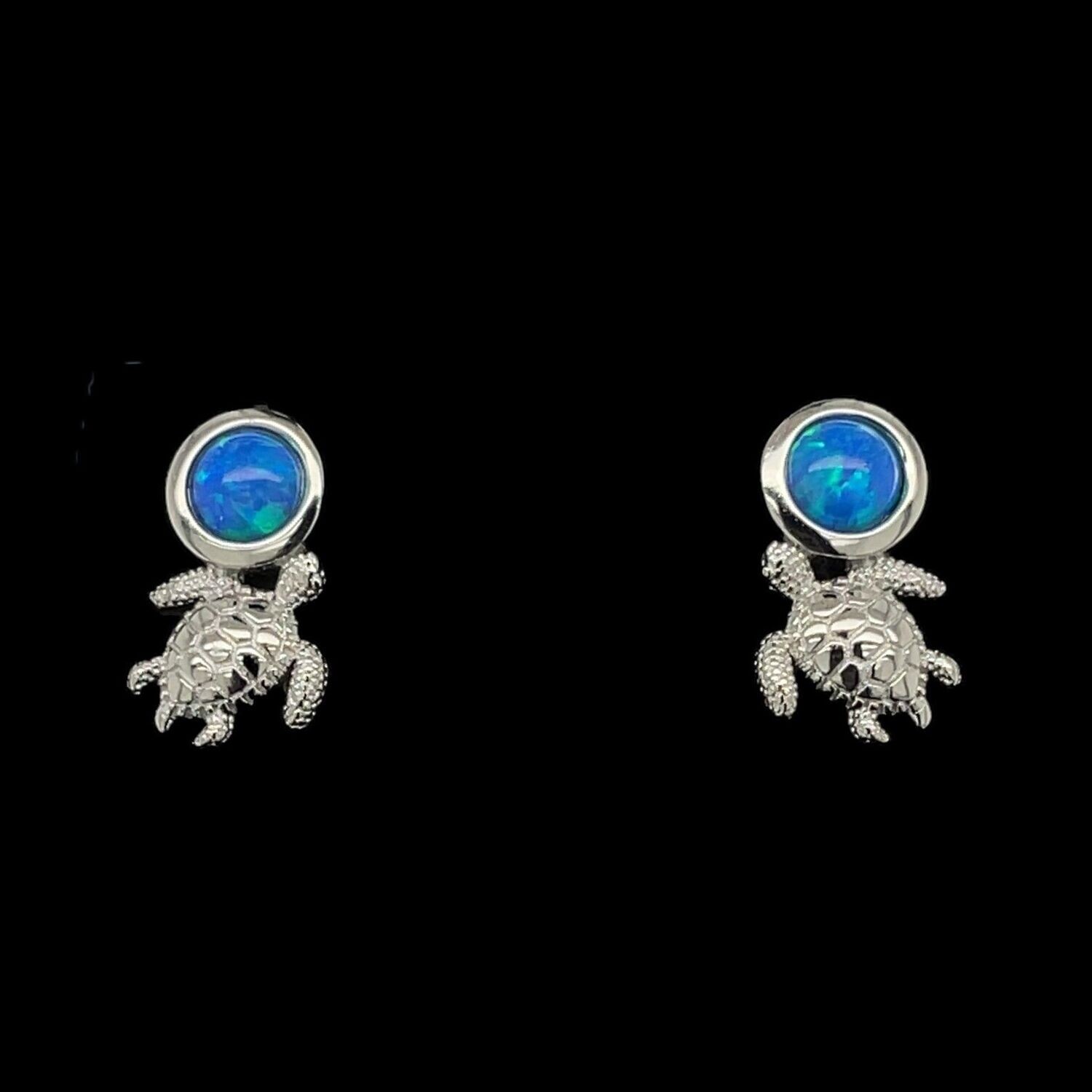 Opal Turtle Earrings