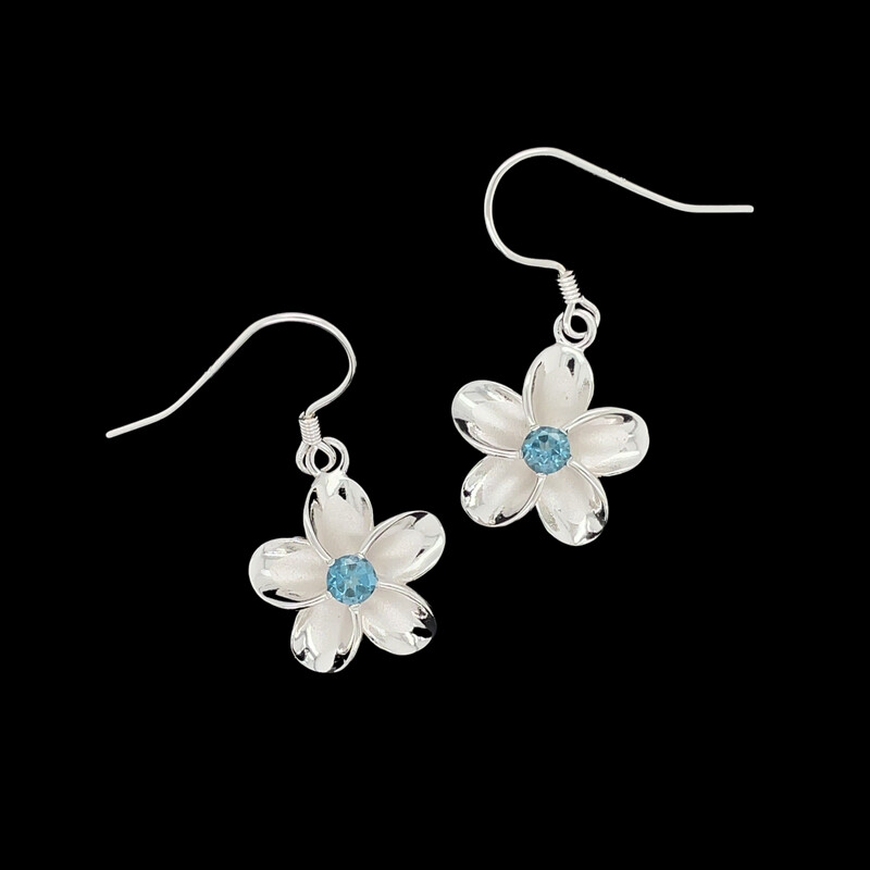 Blue Topaz Flower Earrings