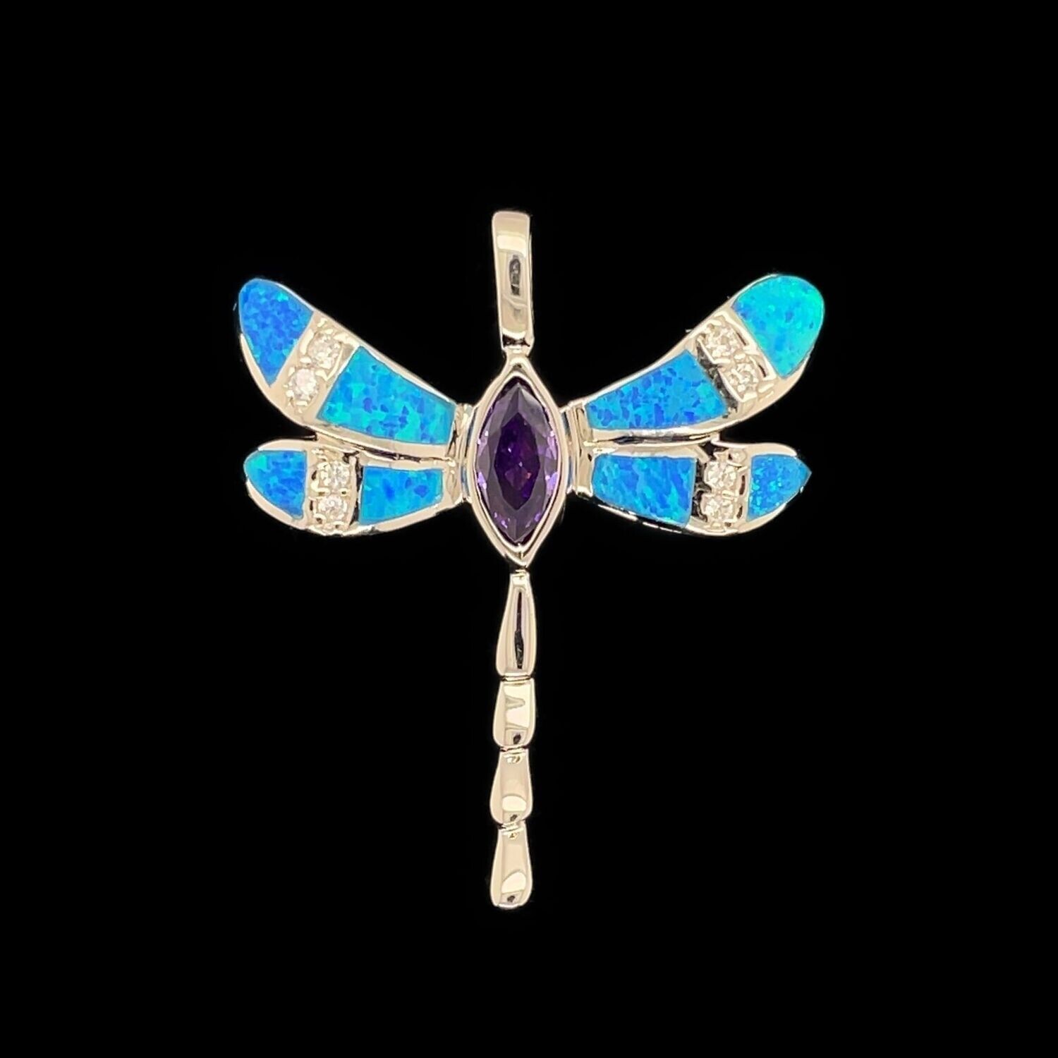 Opal Dragonfly Pendant