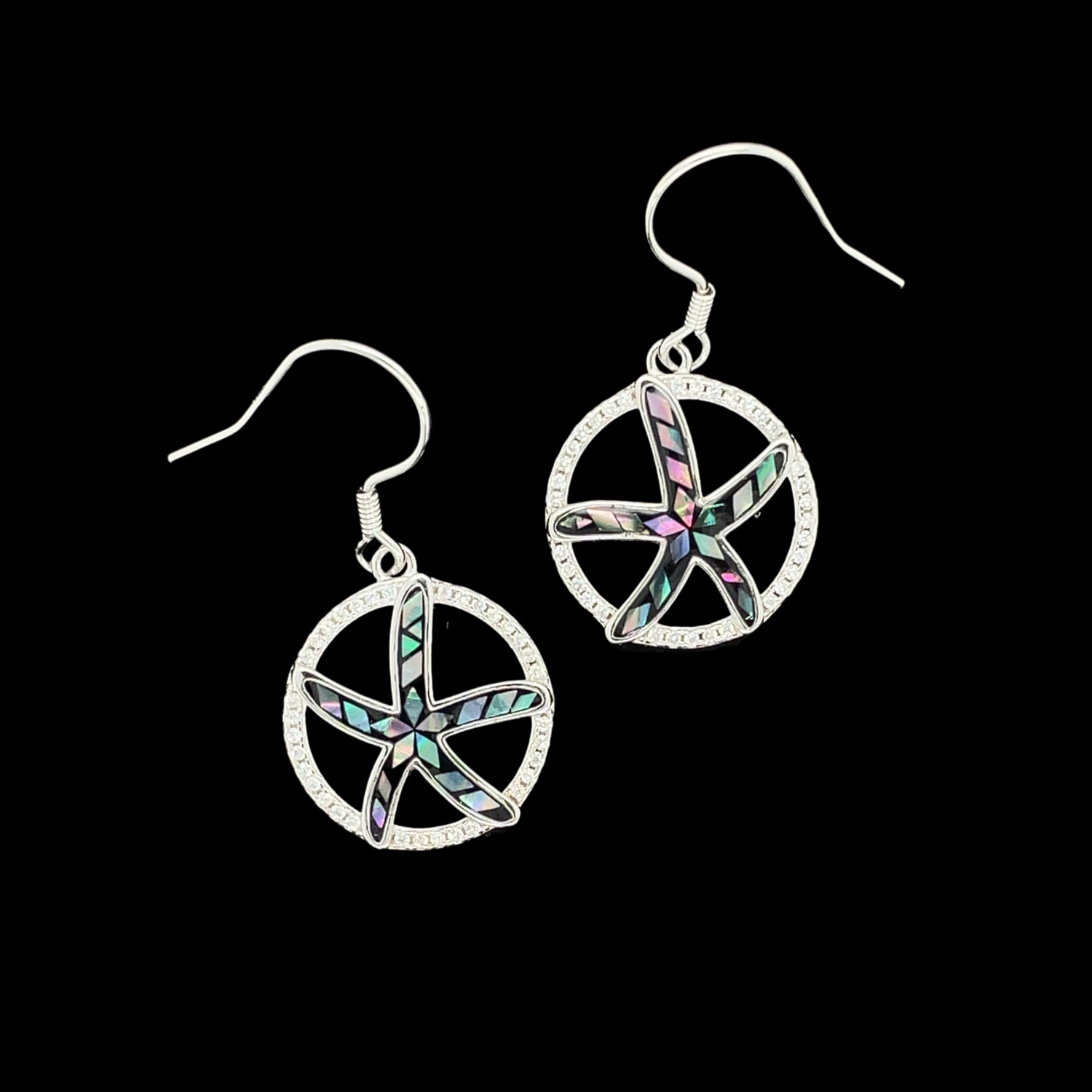 Abalone Starfish Earrings