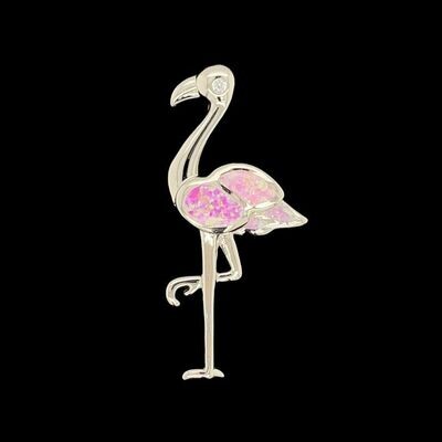 Opal Flamingo Pendant