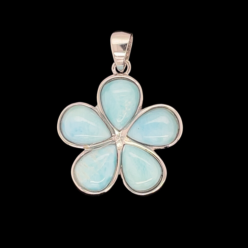 Larimar Flower Pendant