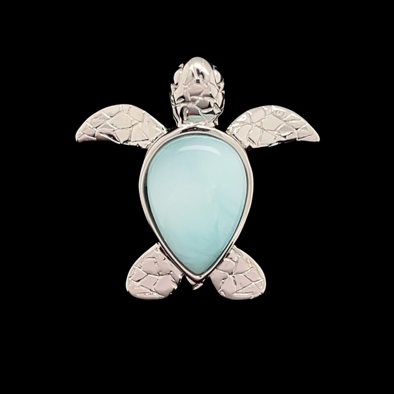 Larimar Turtle Pendant