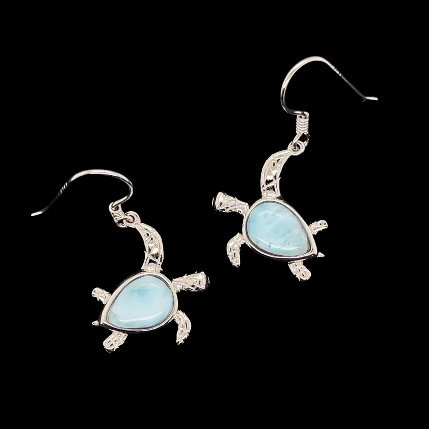 Larimar Turtle Earrings