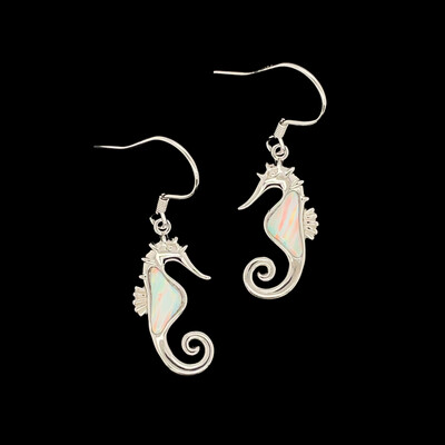 Opal Seahorse Earrings