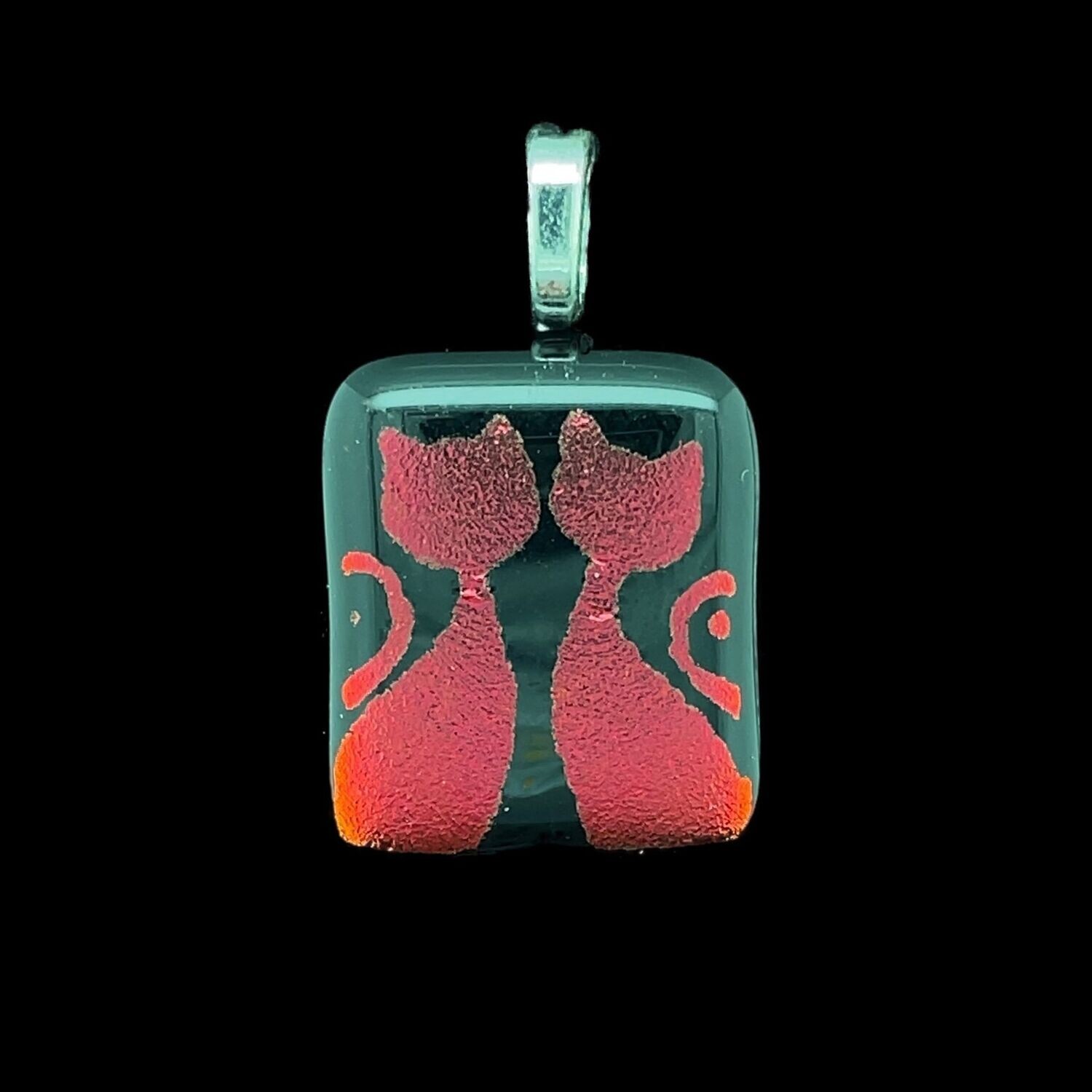 Dichroic Glass Cat Pendant